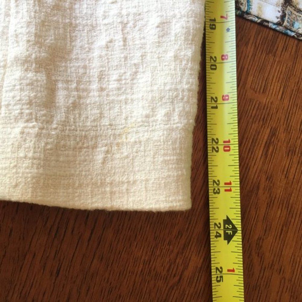 Banana Republic Cropped Jacket Cream Cotton Rayon Raw Edge Double Breasted 0 - Picture 8 of 8